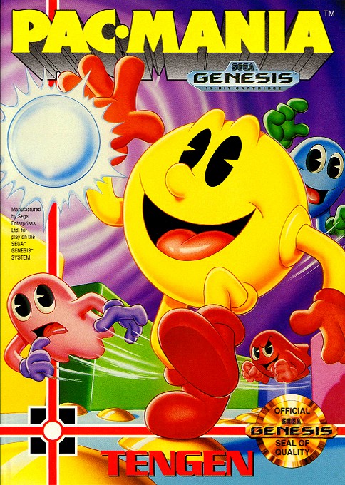 Front boxart of the game Pac-Mania (United States) on Sega Megadrive