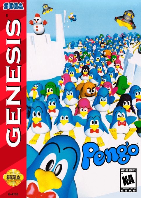 Front boxart of the game Pepenga Pengo (United States) on Sega Megadrive