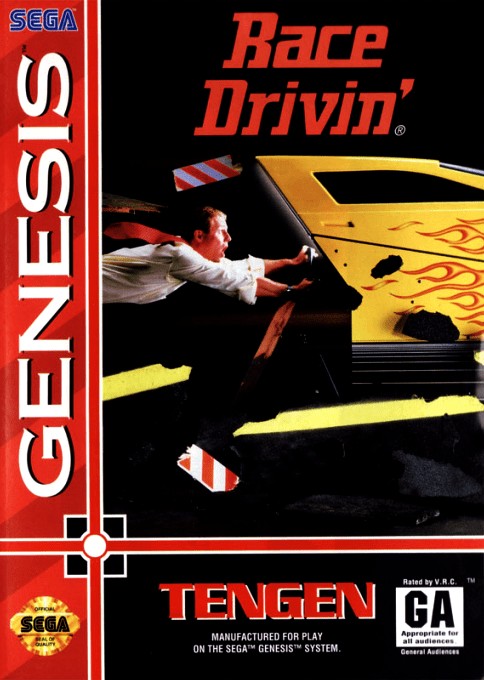 Front boxart of the game Race Drivin' (United States) on Sega Megadrive