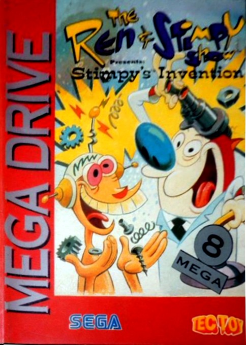 Front boxart of the game Ren and Stimpy Show, The - Stimpy's Invention (Brazil) on Sega Megadrive