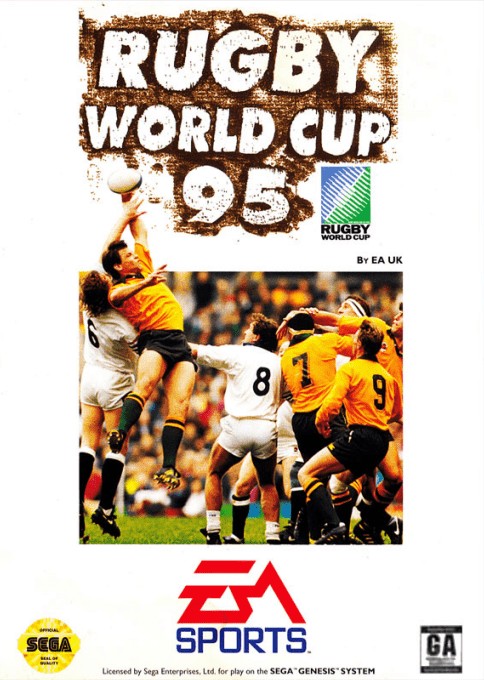 Front boxart of the game Rugby World Cup 1995 (United States) on Sega Megadrive