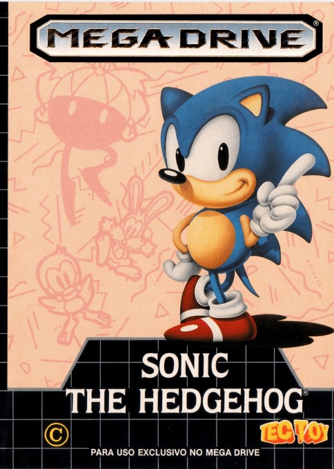 Front boxart of the game Sonic the Hedgehog (Brazil) on Sega Megadrive