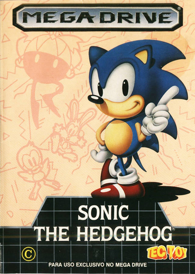 Front boxart of the game Sonic the Hedgehog (South America) on Sega Megadrive