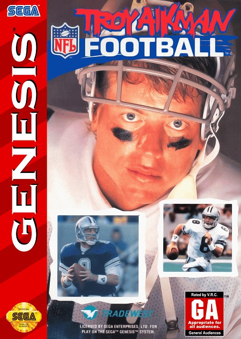 Front boxart of the game Troy Aikman NFL Football (United States) on Sega Megadrive
