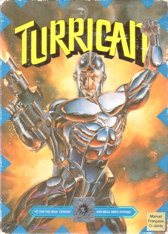 Front boxart of the game Turrican (Europe) on Sega Megadrive