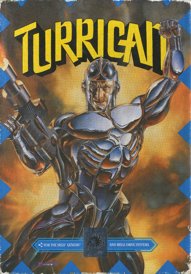 Front boxart of the game Turrican (United States) on Sega Megadrive