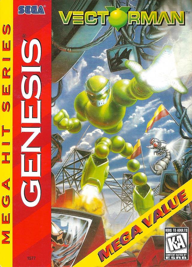 Front boxart of the game Vectorman (United States) on Sega Megadrive