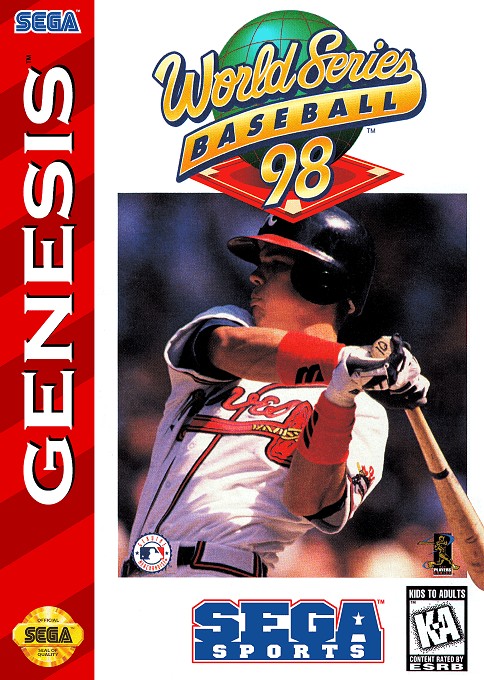 Front boxart of the game World Series Baseball 98 (United States) on Sega Megadrive