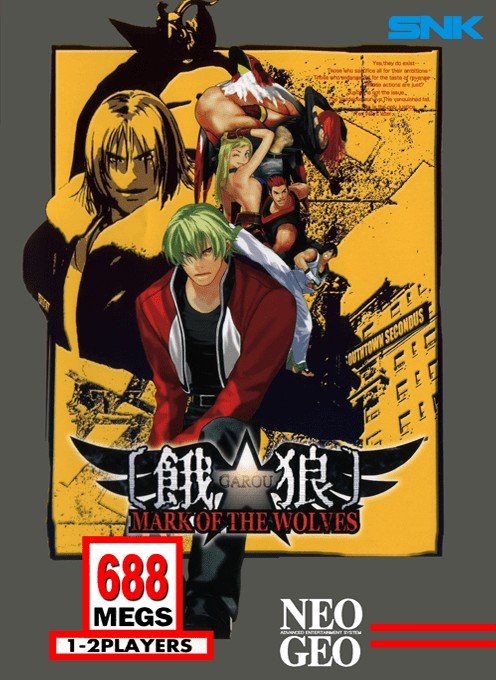 Front boxart of the game Garou - Mark of the Wolves on SNK NeoGeo