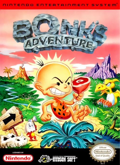 Front boxart of the game Bonk's Adventure (United States) on Nintendo NES