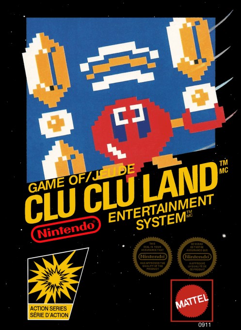 Front boxart of the game Clu Clu Land (United States) on Nintendo NES