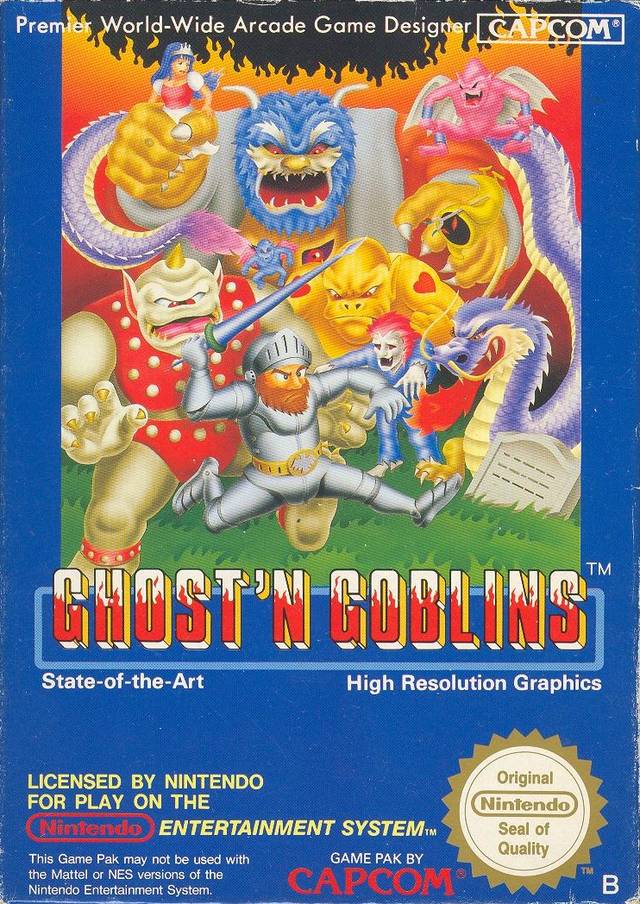 Front boxart of the game Ghost 'n Goblins (Europe) on Nintendo NES