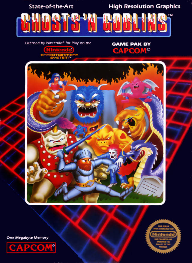 Front boxart of the game Ghost 'n Goblins (United States) on Nintendo NES
