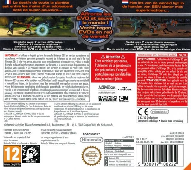 Back boxart of the game Generator Rex - Agent of Providence (Europe) on Nintendo 3DS