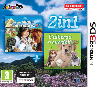 Front boxart of the game 2 in 1 - My Vet Practice 3D and My Baby Pet Hotel 3D (Italy) on Nintendo 3DS