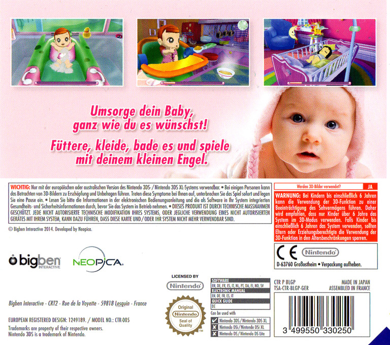 Back boxart of the game I Love My Little Girl (Germany) on Nintendo 3DS
