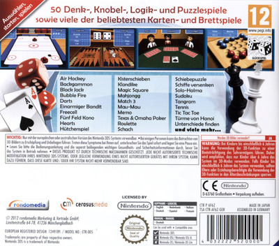 Back boxart of the game 50 Classic Games 3D (Germany) on Nintendo 3DS