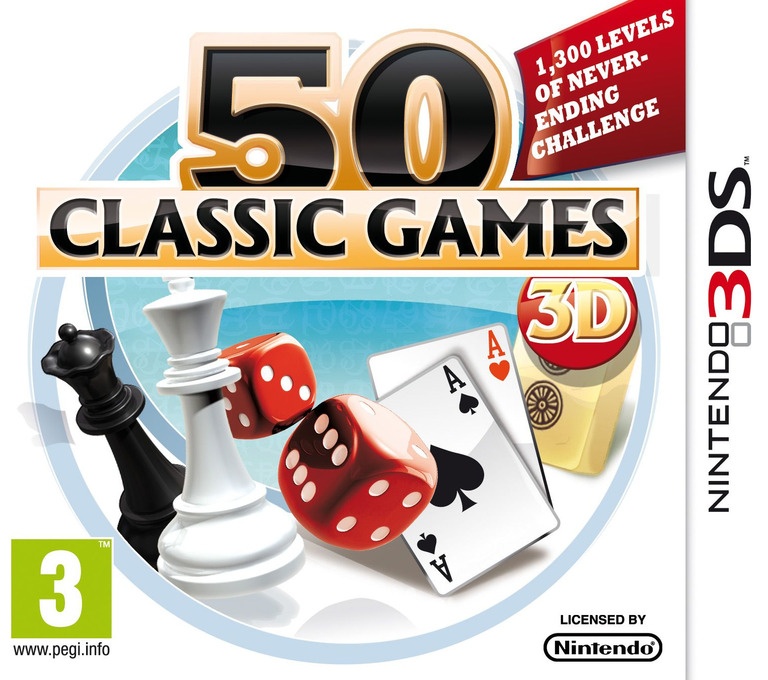 Front boxart of the game 50 Classic Games 3D (Europe) on Nintendo 3DS