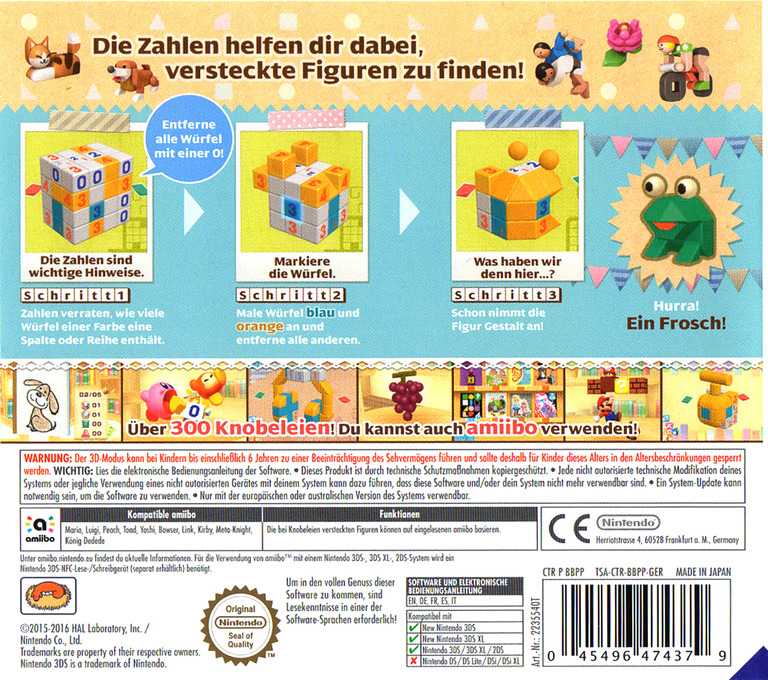 Back boxart of the game Picross 3D - Round 2 (Germany) on Nintendo 3DS