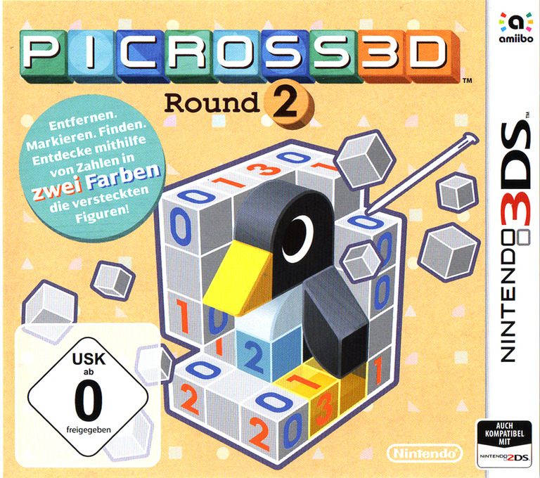 Front boxart of the game Picross 3D - Round 2 (Germany) on Nintendo 3DS