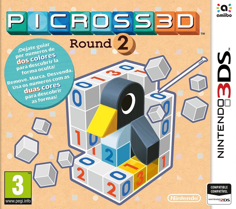 Front boxart of the game Picross 3D - Round 2 (Spain) on Nintendo 3DS