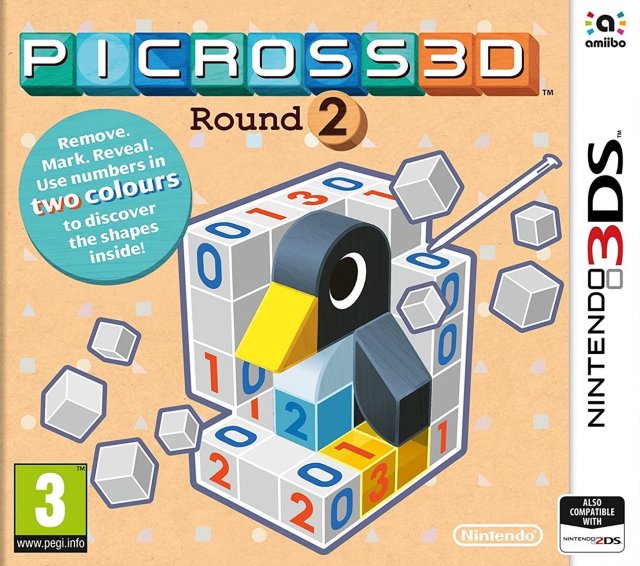 Front boxart of the game Picross 3D - Round 2 (Europe) on Nintendo 3DS