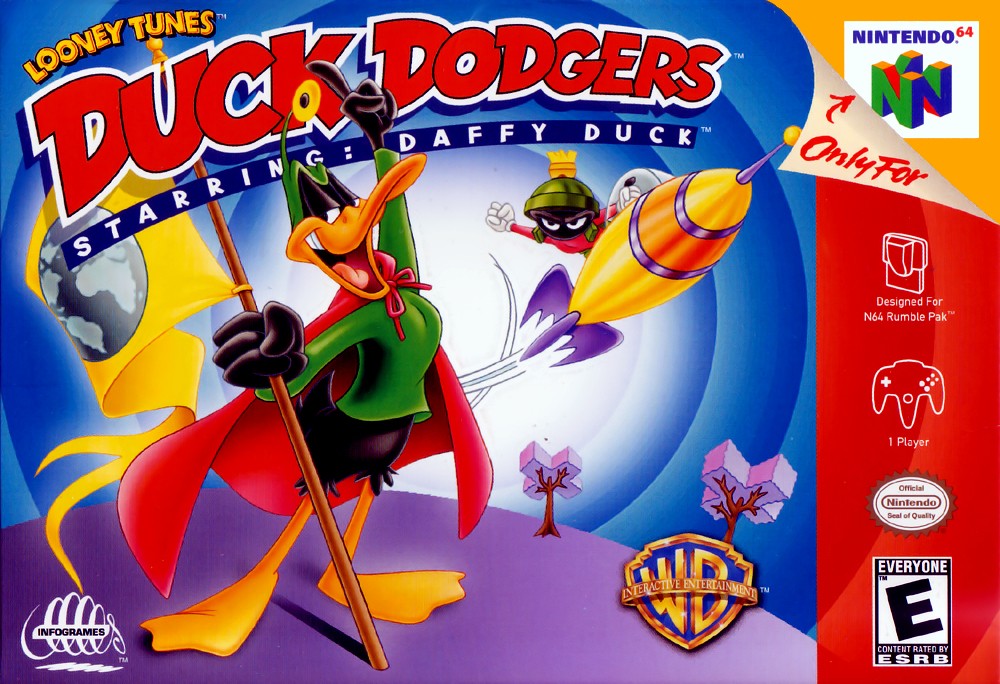 Front boxart of the game Looney Tunes Duck Dodgers Starring Daffy Duck (United States) on Nintendo 64