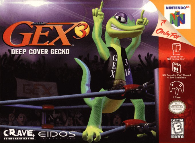 Front boxart of the game Gex 3 - Deep Cover Gecko (United States) on Nintendo 64