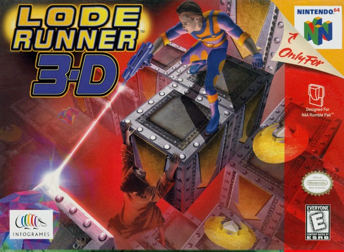 Front boxart of the game Lode Runner 3-D (United States) on Nintendo 64