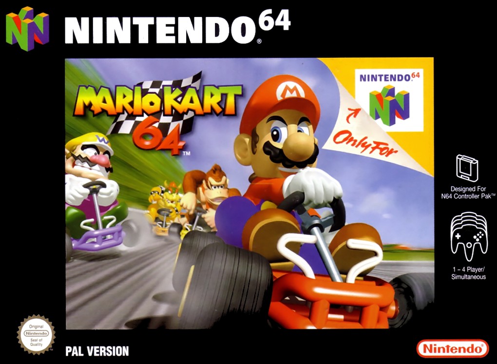 Front boxart of the game Mario Kart 64 (Europe) on Nintendo 64