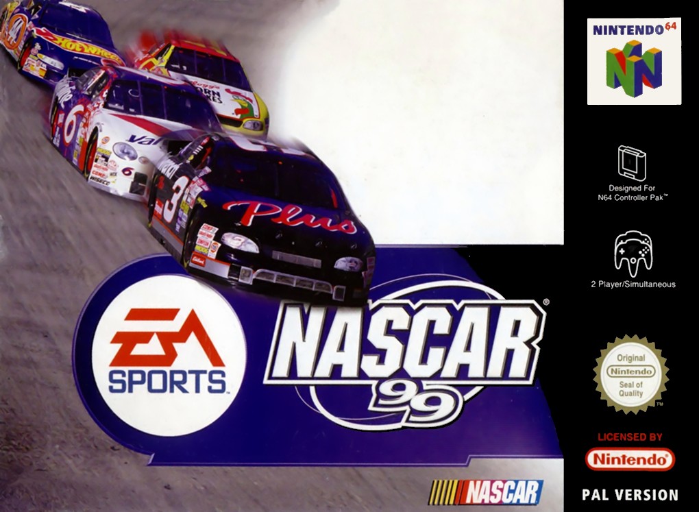 Front boxart of the game NASCAR 99 (Europe) on Nintendo 64