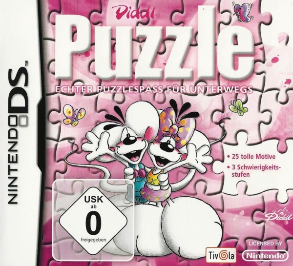 Front boxart of the game Diddl Puzzle - Echter Puzzlespass fuer Unterwegs (Germany) on Nintendo DS