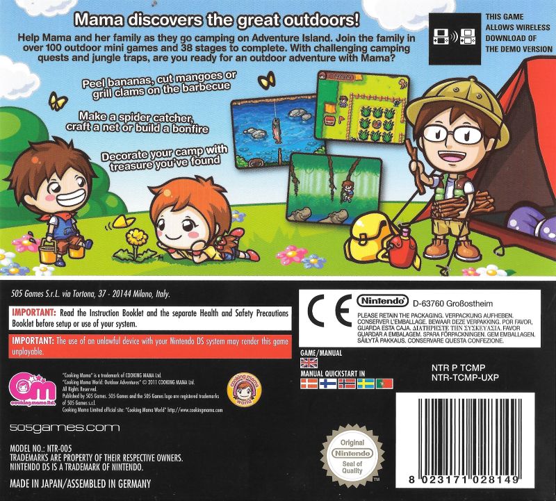 Back boxart of the game Camping Mama - Outdoor Adventures (Europe) on Nintendo DS