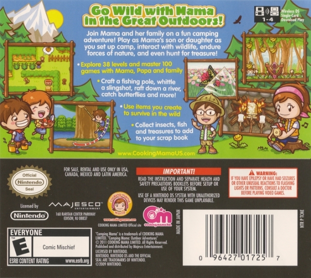Back boxart of the game Camping Mama - Outdoor Adventures (United States) on Nintendo DS