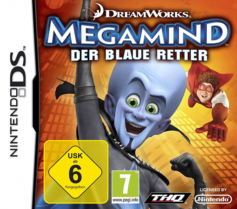 Front boxart of the game Megamind - Der Blaue Retter (Germany) on Nintendo DS