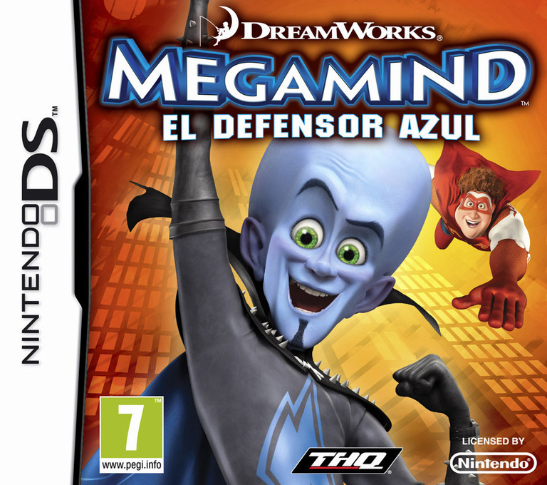 Front boxart of the game Megamind - El Defensor Azul (Spain) on Nintendo DS