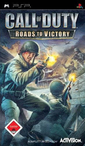 Front boxart of the game Call of Duty - Roads to Victory (Europe) on Sony PSP