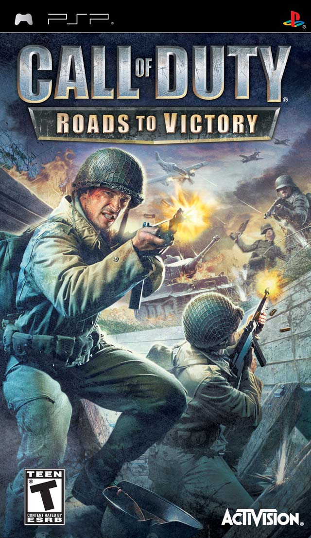 Front boxart of the game Call of Duty - Roads to Victory (United States) on Sony PSP