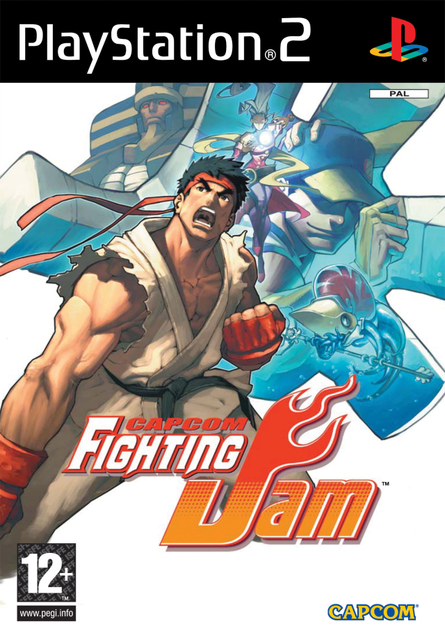 Front boxart of the game Capcom Fighting Jam (Europe) on Sony Playstation 2