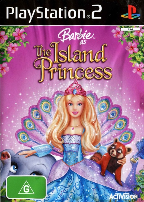 Front boxart of the game Barbie as The Island Princess (Australia) on Sony Playstation 2