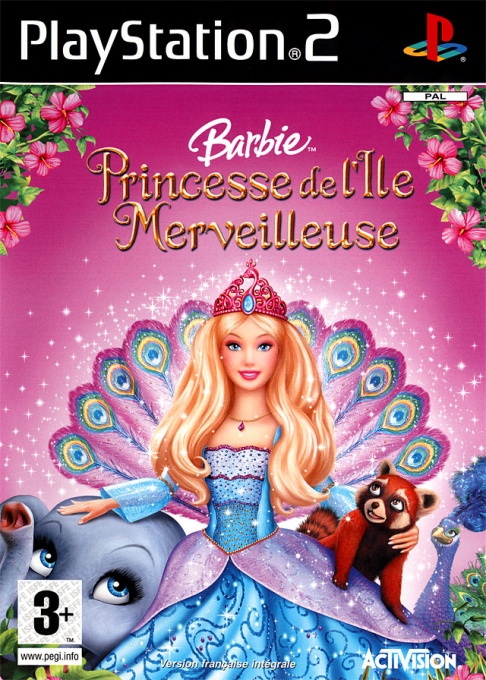 Front boxart of the game Barbie as The Island Princess (France) on Sony Playstation 2