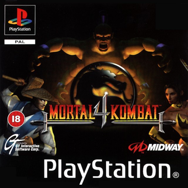 Front boxart of the game Mortal Kombat 4 (Europe) on Sony Playstation