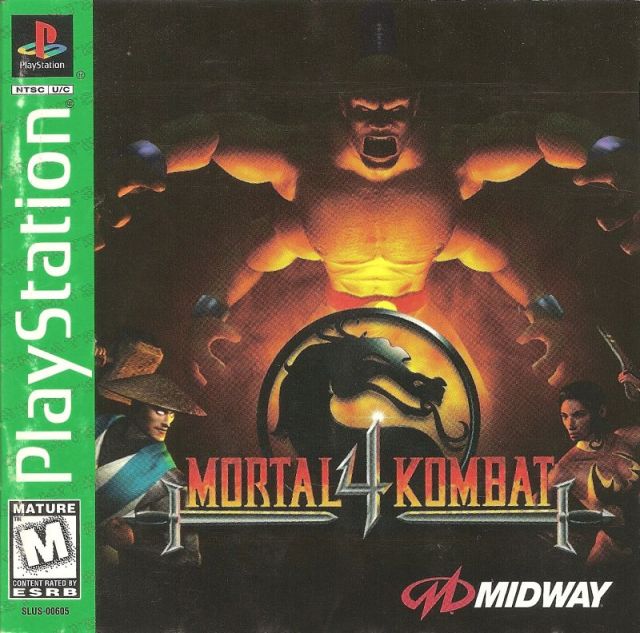 Front boxart of the game Mortal Kombat 4 (United States) on Sony Playstation