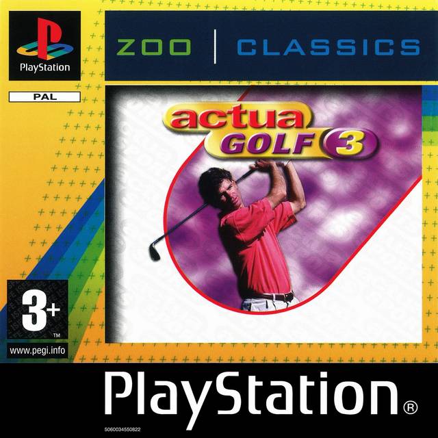 Front boxart of the game Actua Golf 3 (Europe) on Sony Playstation