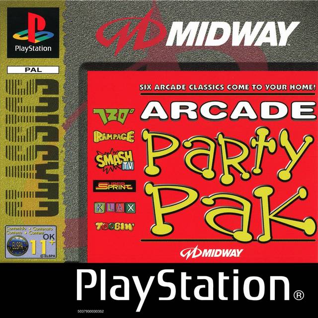 Front boxart of the game Arcade Party Pak (Europe) on Sony Playstation