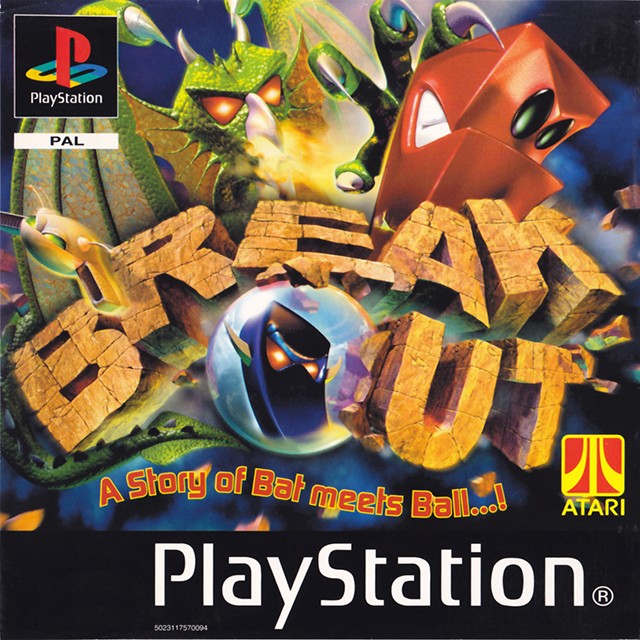 Front boxart of the game Breakout (Europe) on Sony Playstation