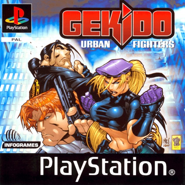 Front boxart of the game Gekido - Urban Fighters (Europe) on Sony Playstation