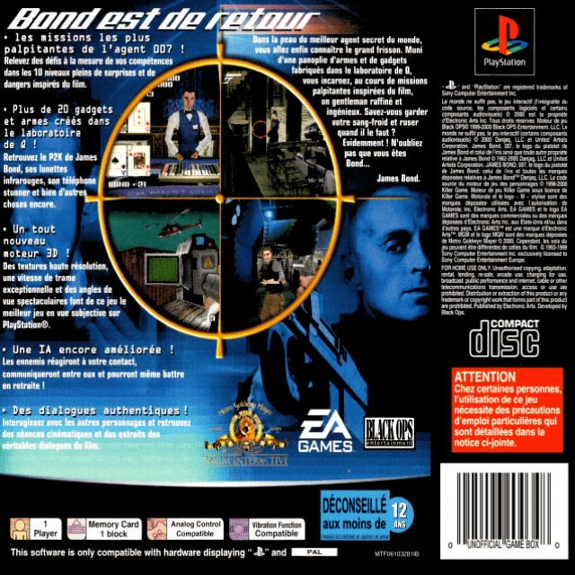 007 - The World is Not Enough boxarts for Sony Playstation - The Video ...