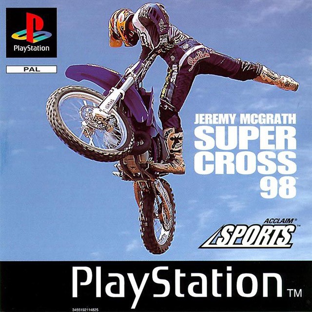 Front boxart of the game Jeremy McGrath Supercross 98 (Europe) on Sony Playstation