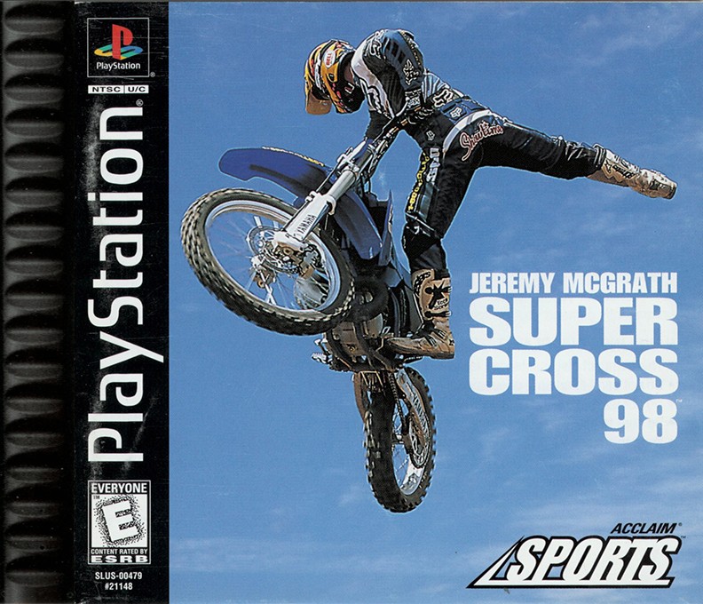 Front boxart of the game Jeremy McGrath Supercross 98 (United States) on Sony Playstation